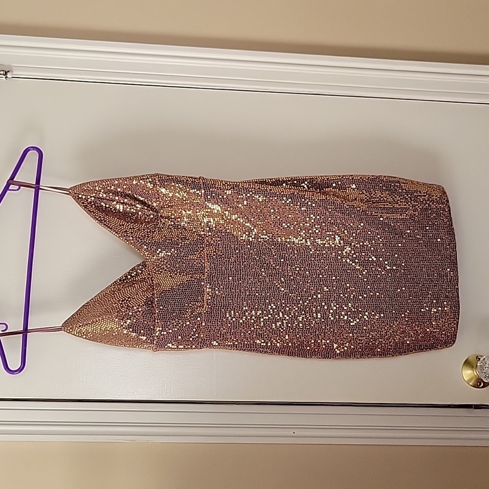Lulu's Shimmering Gold Sequin Mini Dress